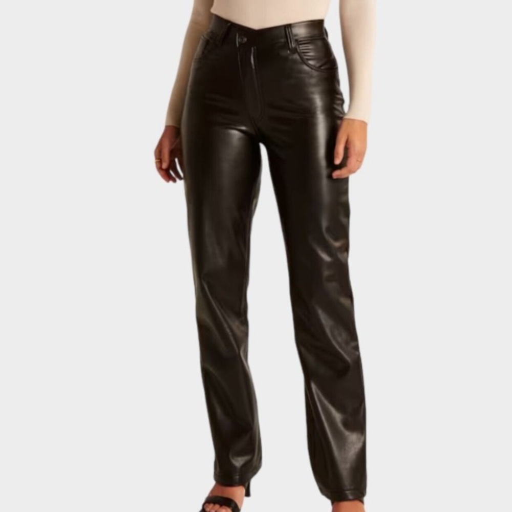 Abercrombie Leather Pants with Crisscross Waist